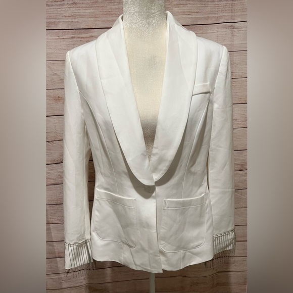 Athena Women’s open back silver chain white blazer jacket size small. - Picture 4 of 15